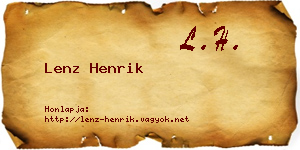 Lenz Henrik névjegykártya